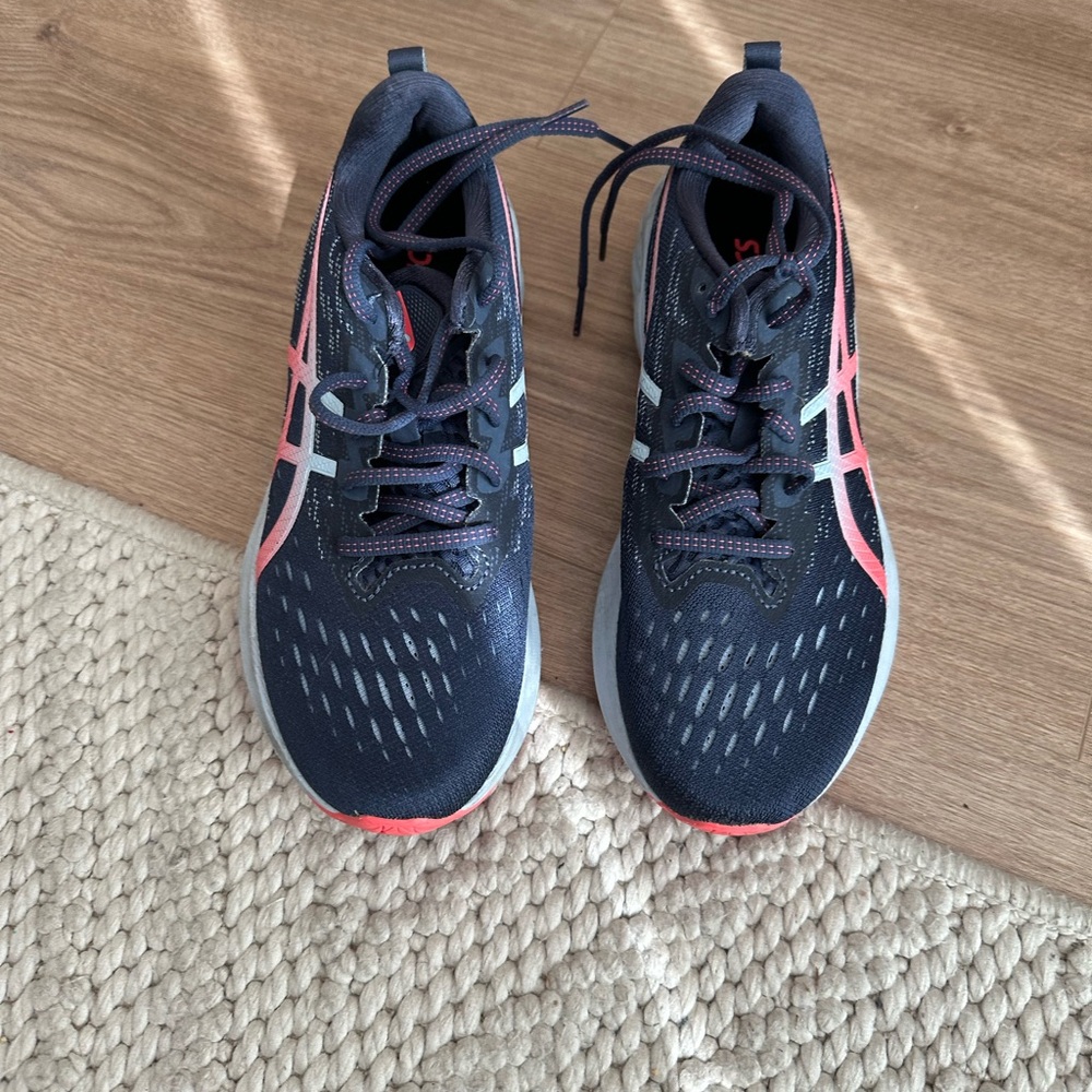 Asics Blue and Pink Athletic Shoes with Breathable Mesh